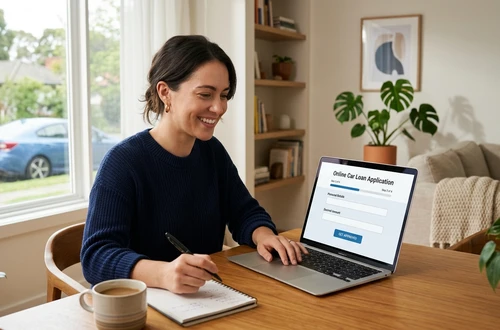 Meridian loan advisor reviewing documents with client